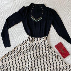 Effie's Heart classic vintage inspired blouse in black - size L / XL